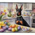 Decorating Easter Doberman Pinscher Dish Drying Mat