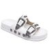 White Double Buckle Sandals