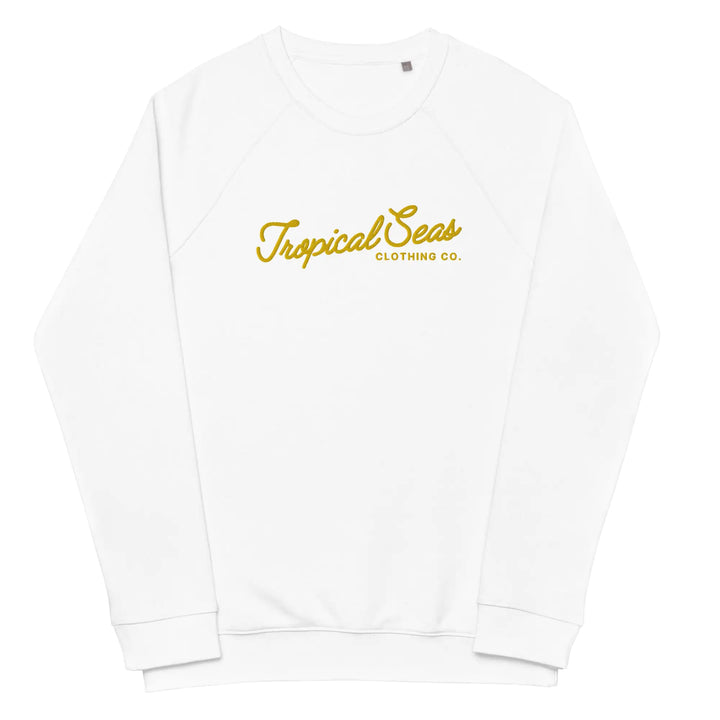 Embroidered Tropical Seas Organic Raglan Sweatshirt