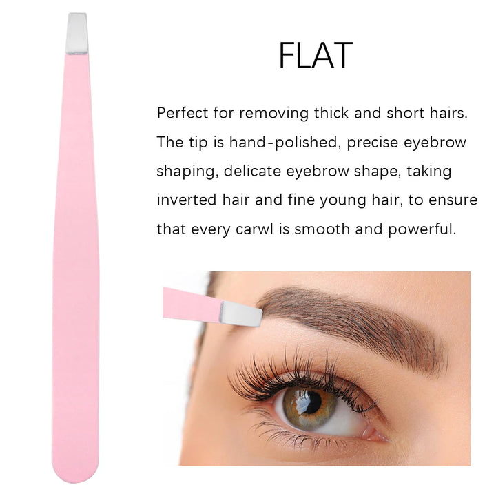 4/6pcs Eyebrow Tweezers Set Stainless Steel Hair Removal Eyelash Clip Point Slant Flat Tip Professional Eyebrow Clip Makeup Tool