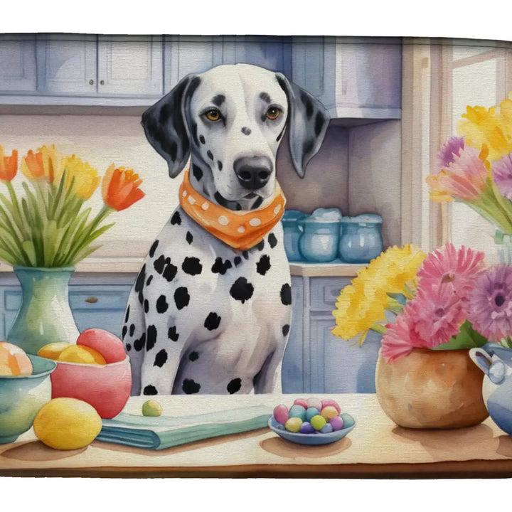 Decorating Easter Dalmatian Dish Drying Mat