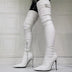 Thigh High Boots Leather Stiletto Heels